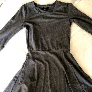 Fitted gray A-line dress